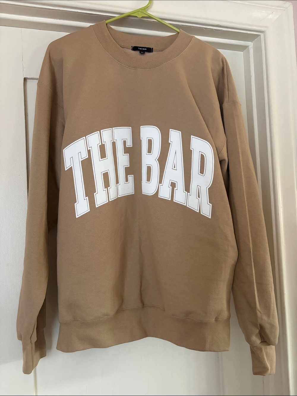 The Bar Tan Crewneck Sweatshirt with White Logo